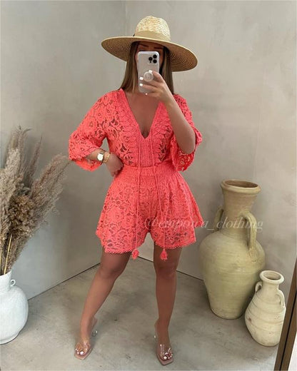 ELODIE LACE TUNIC BLOUSE