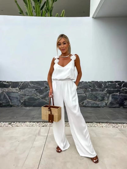 ZARIA SLEEVELESS WIDE-LEG JUMPSUIT