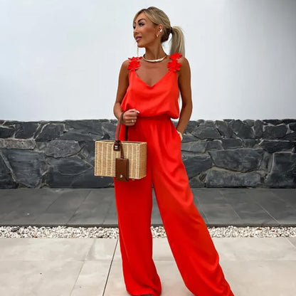 ZARIA SLEEVELESS WIDE-LEG JUMPSUIT