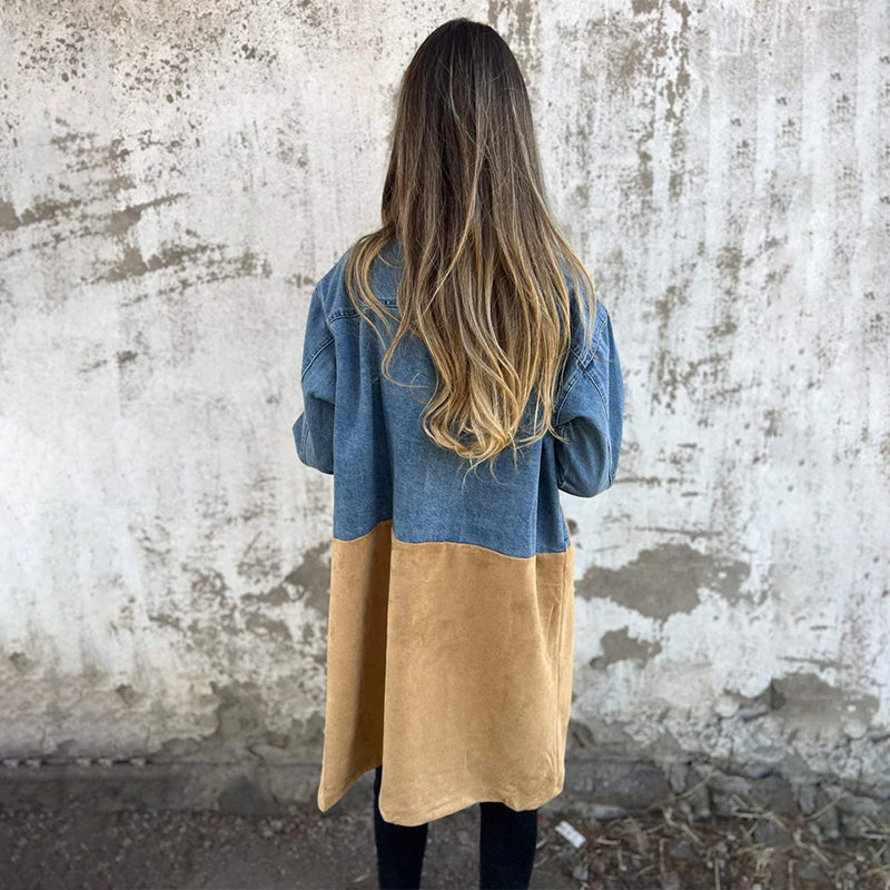 Norell Denim-Stitch Trench Coat
