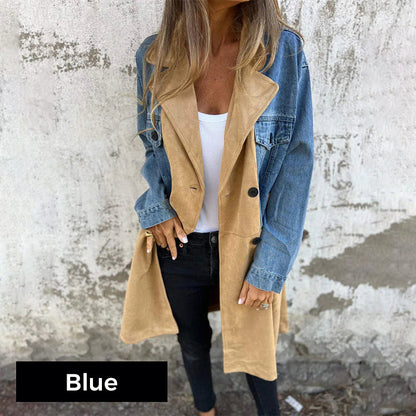 Norell Denim-Stitch Trench Coat