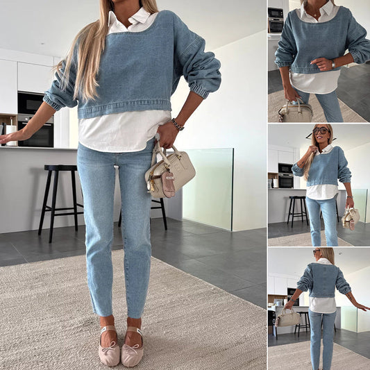 DENIVIA Urban Denim Two-Piece Set