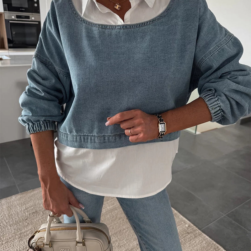 MILANO DENIM TWO-PIECE SET