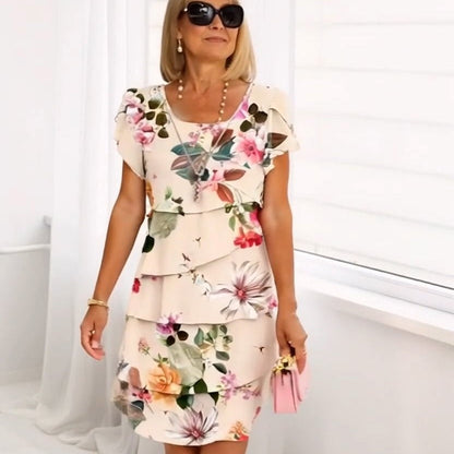CASCADE FLORAL PRINT MINI DRESS