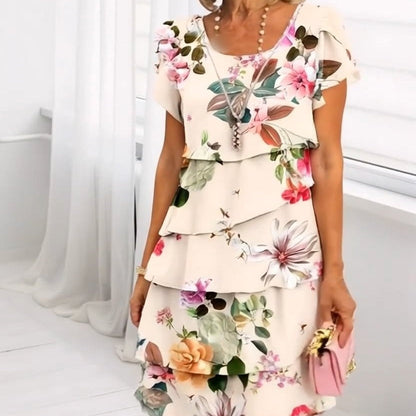 CASCADE FLORAL PRINT MINI DRESS